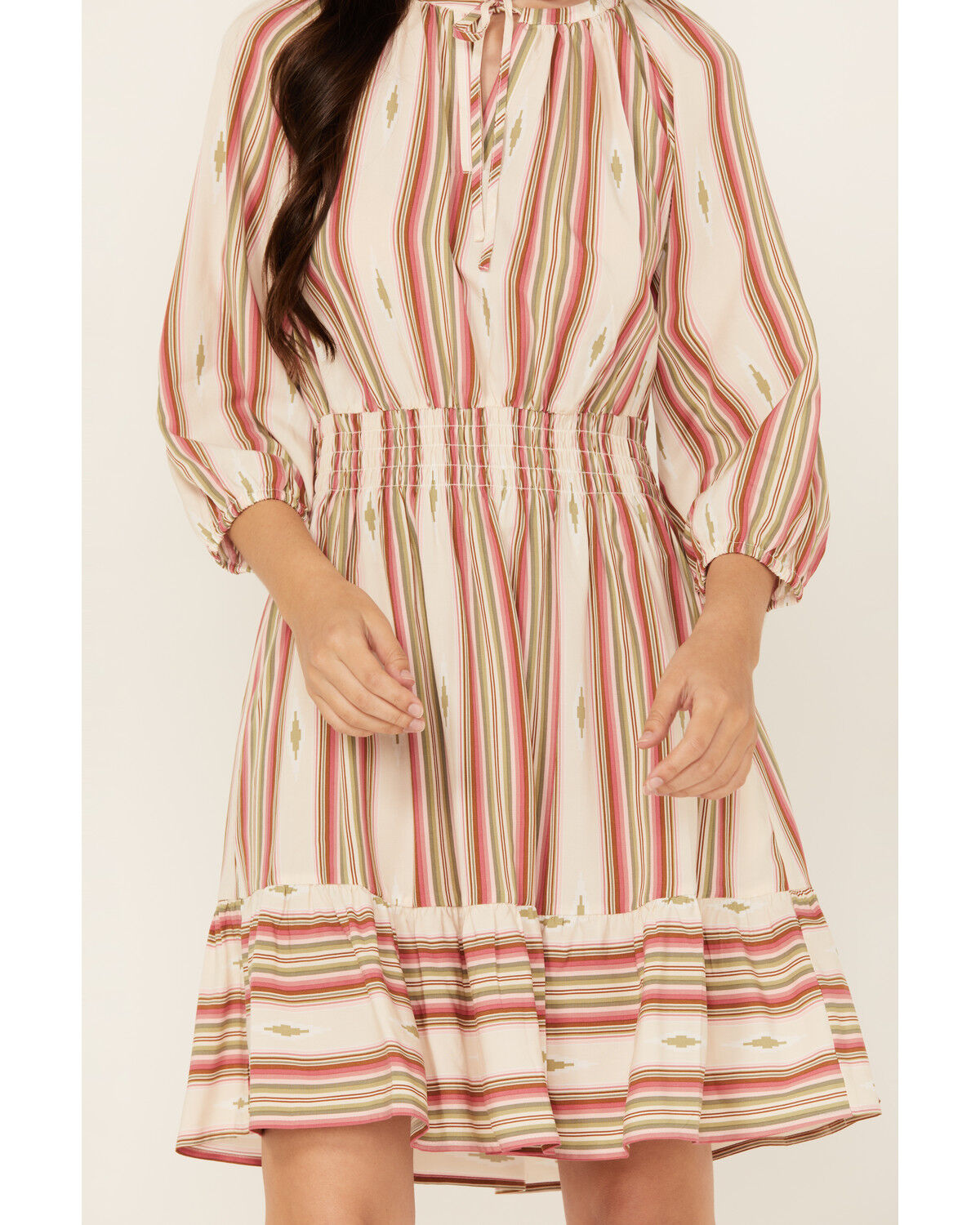 Image #3 - Ariat Women's Lovell Striped Print Long Sleeve Mini Dress, Multi, hi-res