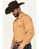 Blue Ranchwear Men's Solid Twill Long Sleeve Snap Western Shirt, Bronze, hi-res