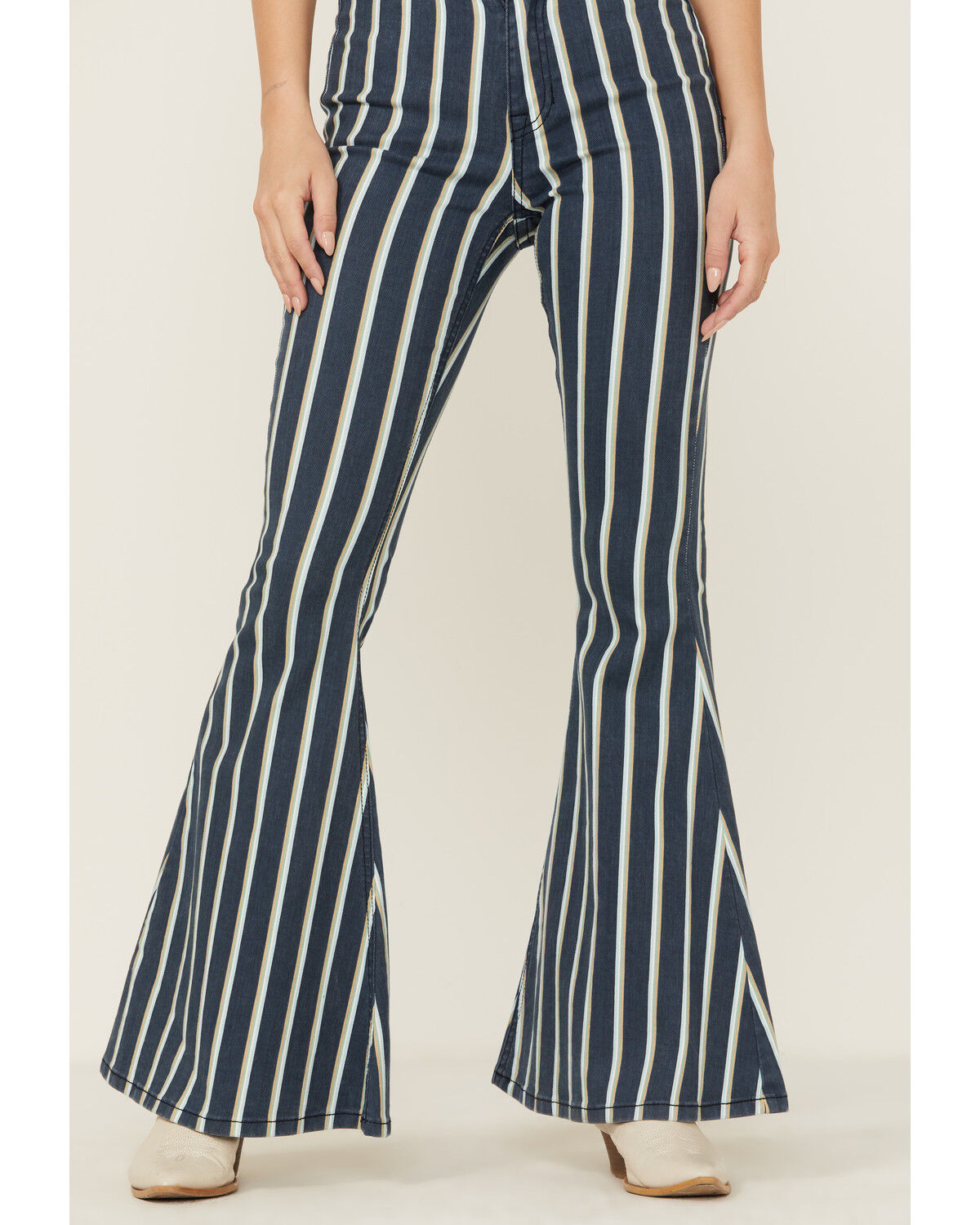 Image #2 - Rock & Roll Denim Women's Bargain Bell Stripe Flare Jeans, , hi-res