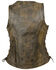 Image #2 - Milwaukee Leather Women's Open Neck Side Lace Zipper Front Vest - 3X, , hi-res