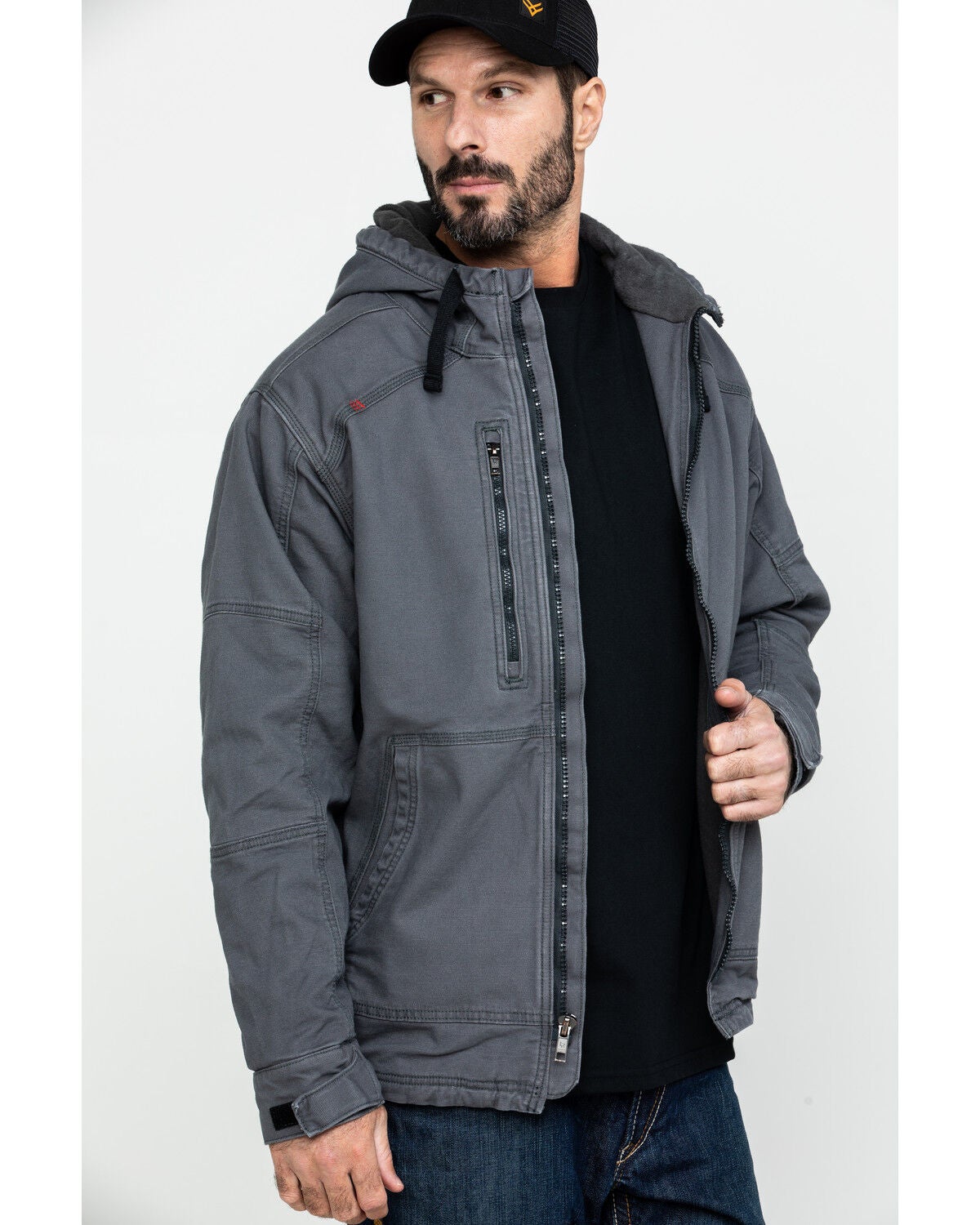 Ariat Men's FR Duralight Stretch Canvas Work Jacket - Tall, Grey, hi-res