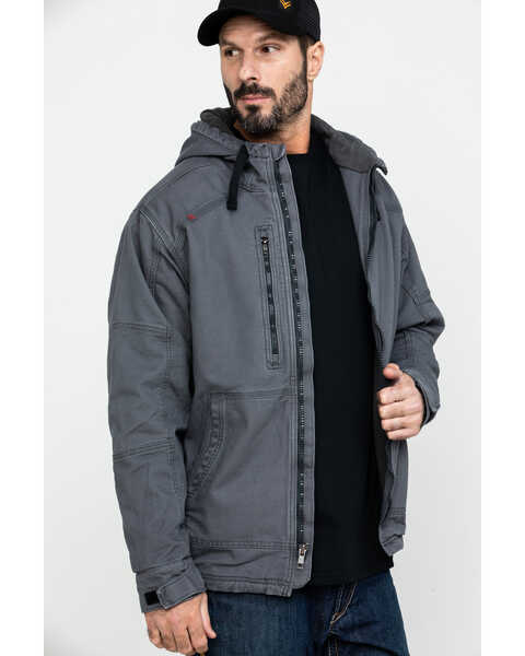 Ariat Men's FR Duralight Stretch Canvas Work Jacket - Tall , Grey, hi-res