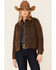 Image #1 - Shyanne Women's Dark Brown Quilted Oilskin Button-Front Jacket , , hi-res