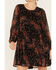 Image #3 - Bila77 Women's Printed Centinela Long Sleeve Mini Dress, Black, hi-res