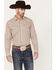 Image #1 - Gibson Men's Saddle Long Sleeve Pearl Snap Western Shirt, Cream, hi-res