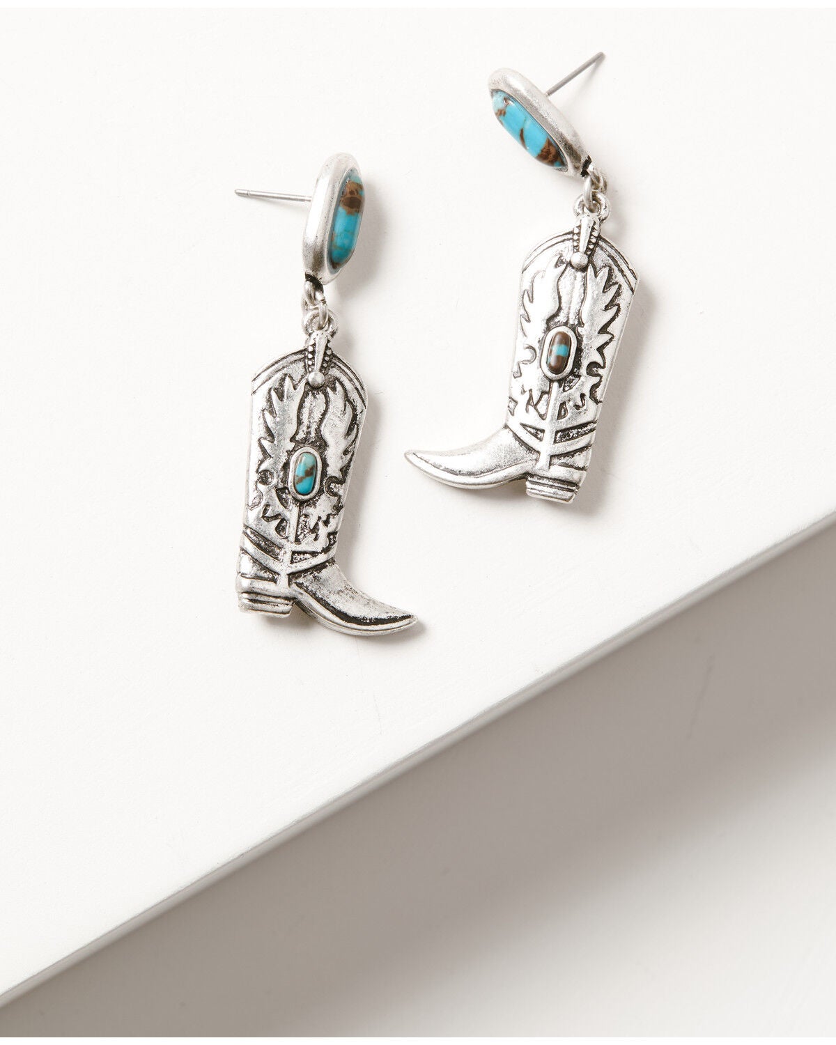 Image #1 - Idyllwind Women's Cowboy Boot Novelty Earrings, Silver, hi-res
