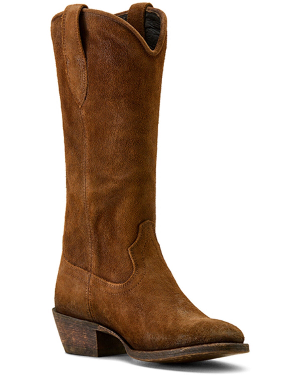 Ariat Women's Marysville Suede Western Boots - Round Toe, Brown, hi-res