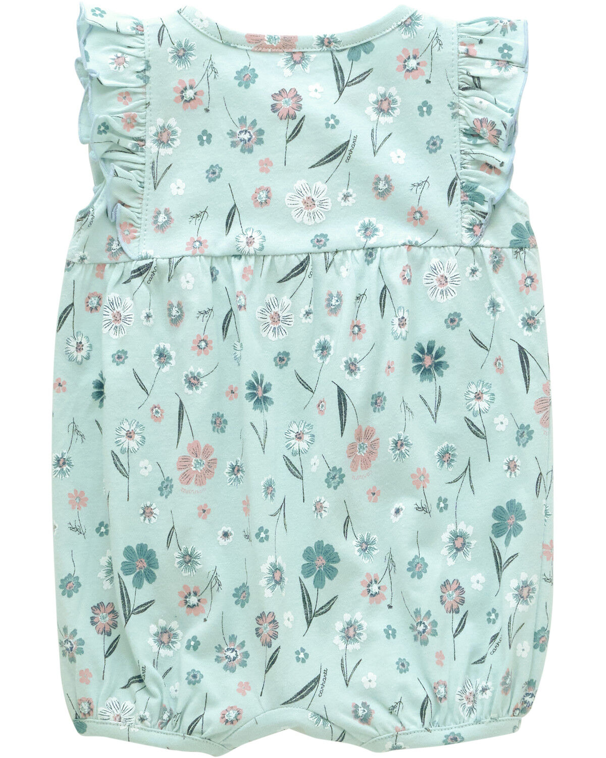 Image #2 - Carhartt Infant Girls' Floral Print Sleeveless Snap Onesie, Blue, hi-res