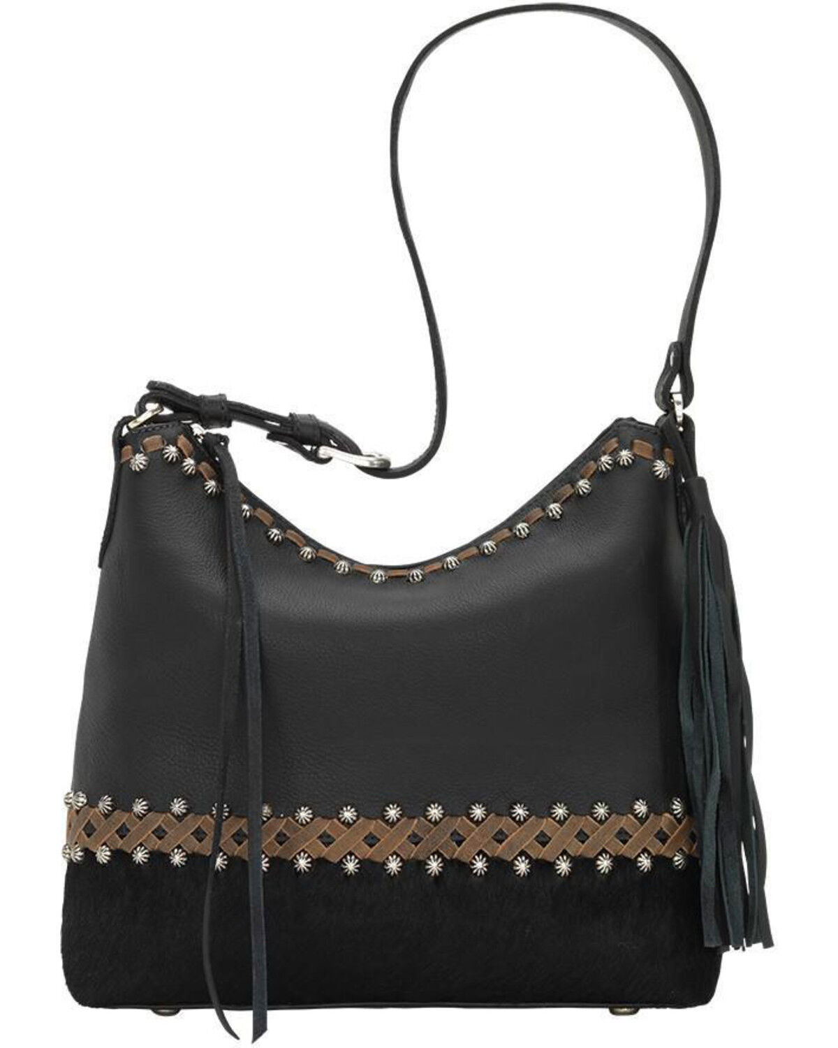 Image #1 - American West Women's Wild Horses Shoulder Handbag, Black, hi-res