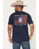 Image #1 - Smith & Wesson Men's American Tradition Short Sleeve Graphic T-Shirt, Navy, hi-res