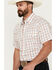 Image #2 - Wrangler Men's Wrinkle Resist Plaid Print Short Sleeve Pearl Snap Western Shirt, Brown, hi-res