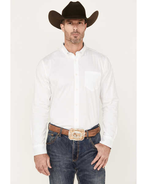 Image #1 - Cody James Men's Rare Bird Solid Long Sleeve Button-Down Stretch Western Shirt, White, hi-res