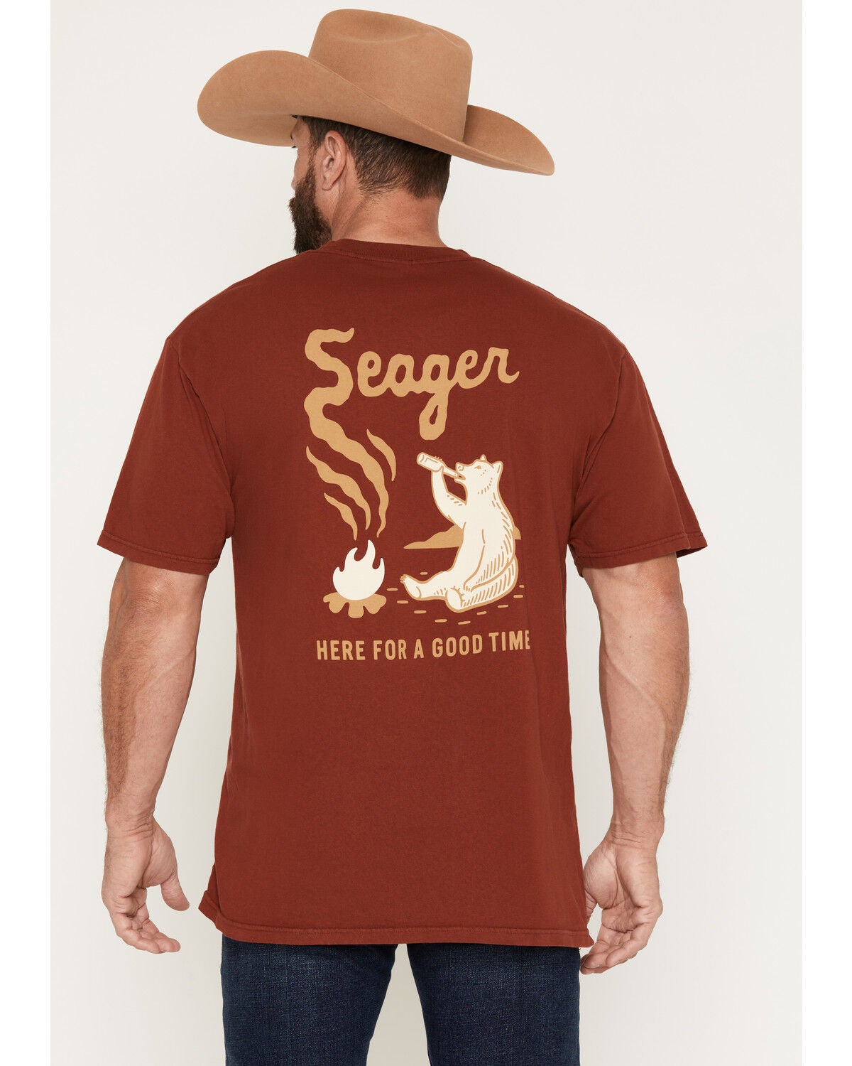 Image #1 - Seager Men's Smokey Short Sleeve Graphic T-Shirt, Red, hi-res