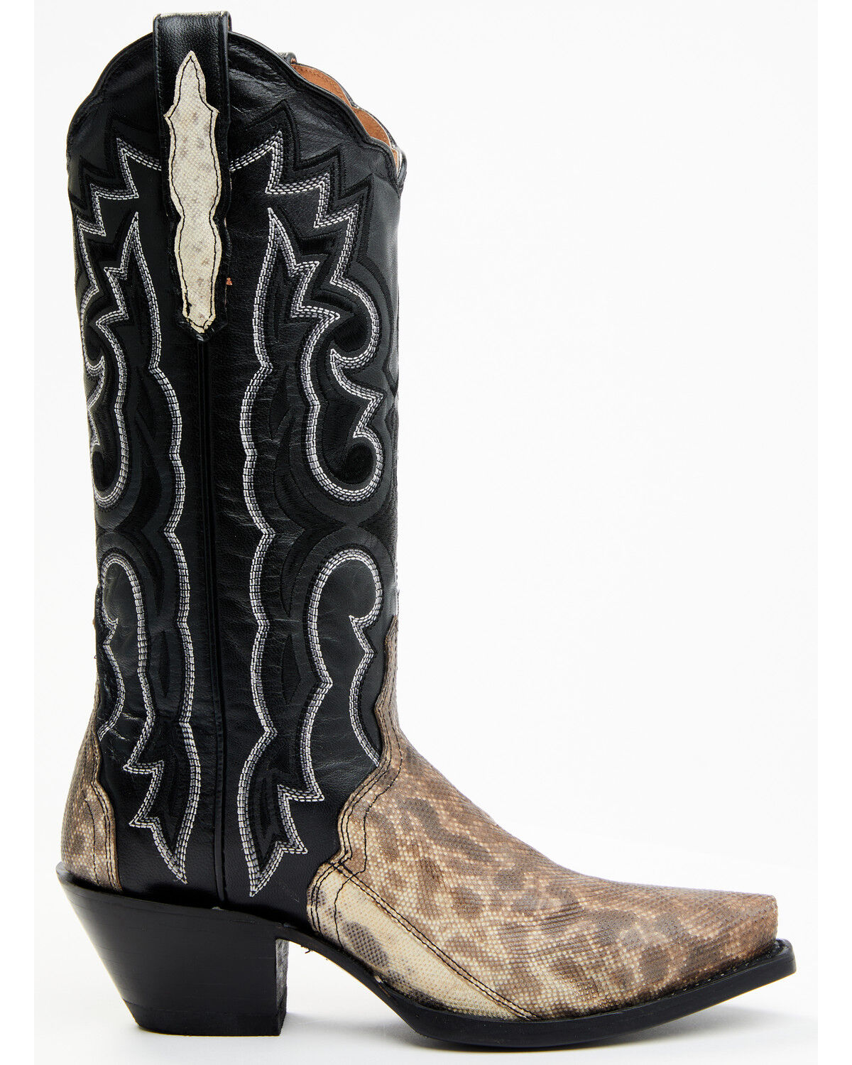 Image #2 - Dan Post Women's Karung Snake Exotic Western Boots - Snip Toe, Black, hi-res