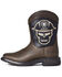 Ariat Boys' Workhog VentTEK Skull Western Boots - Square Toe, Brown, hi-res