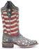 Image #2 - Corral Women's Blue Jeans Stars & Stripes Western Boots - Square Toe, Blue, hi-res