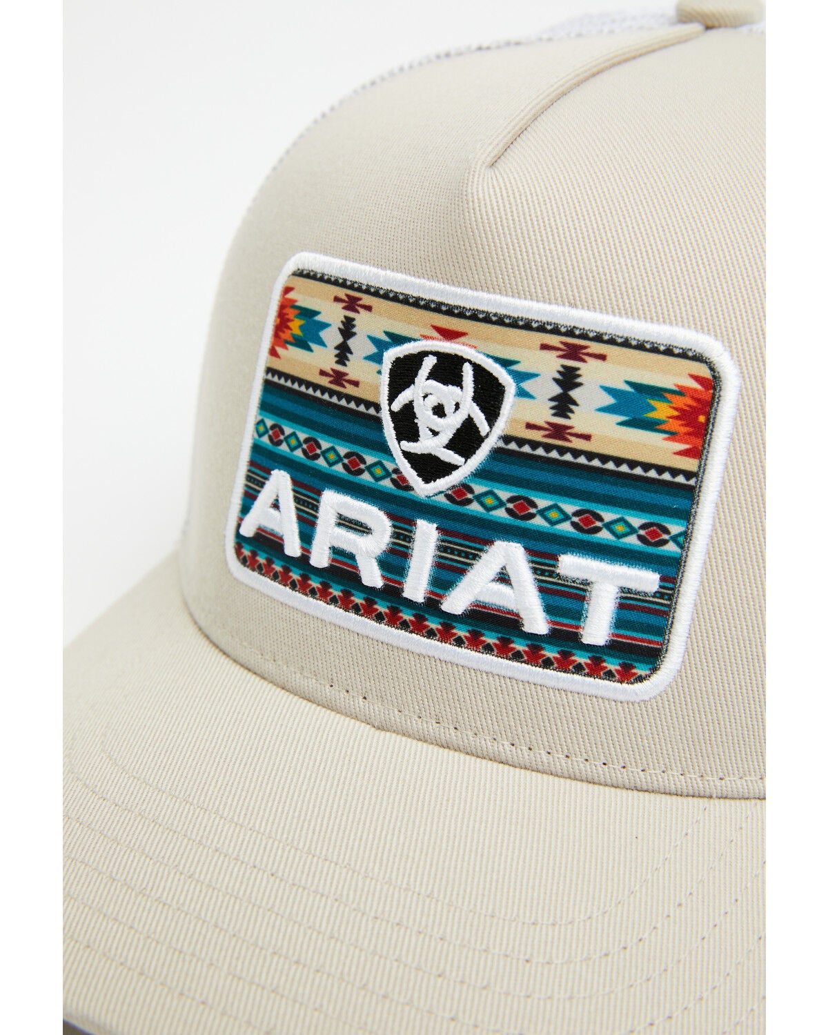 Image #2 - Ariat Men's Southwestern Logo Ball Cap, White, hi-res