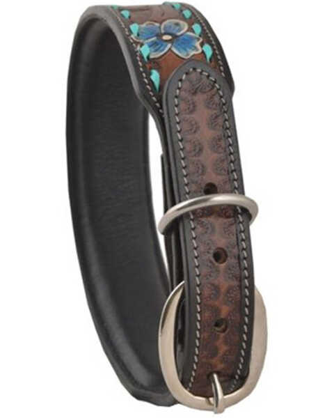 Image #3 - Myra Bag Scenic Hand-Tooled Leather Dog Collar, Brown, hi-res