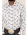 Image #3 - Rock & Roll Denim Men's White Floral Print Long Sleeve Western Shirt , White, hi-res