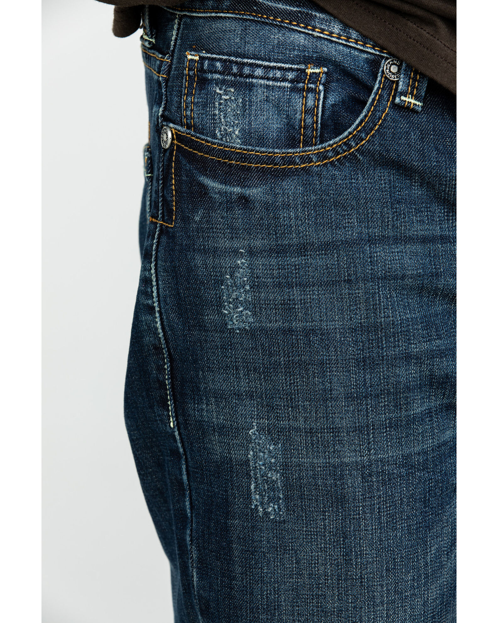 Image #5 - Stetson Rock Fit X Stitched Jeans, Dark Stone, hi-res