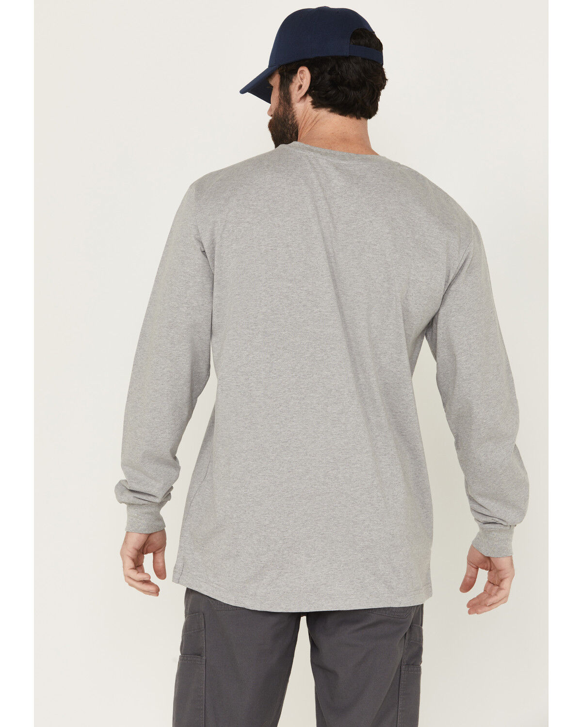 Image #4 - Rasco Men's FR Preshrunk Henley T-Shirt, Grey, hi-res