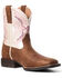 Image #1 - Ariat Girls' Double Kicker Western Boots - Broad Square Toe, Tan, hi-res