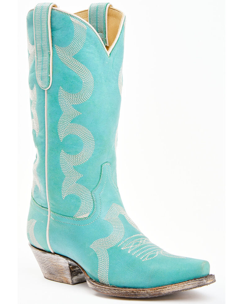 Caborca Silver by Liberty Black Women's Helga Stitch Western Boots - Snip Toe, Blue, hi-res