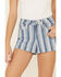 Shyanne Women's Striped High Rise Shorts, Light Blue, hi-res