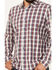 Image #3 - Brothers and Sons Men's Dawson Plaid Print Long Sleeve Button Down Western Shirt, Burgundy, hi-res
