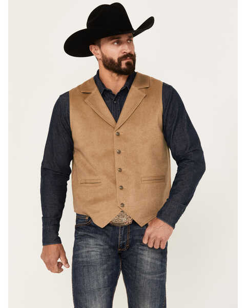 Cody James Men's Button-Down Wool Dress Vest, Tan, hi-res