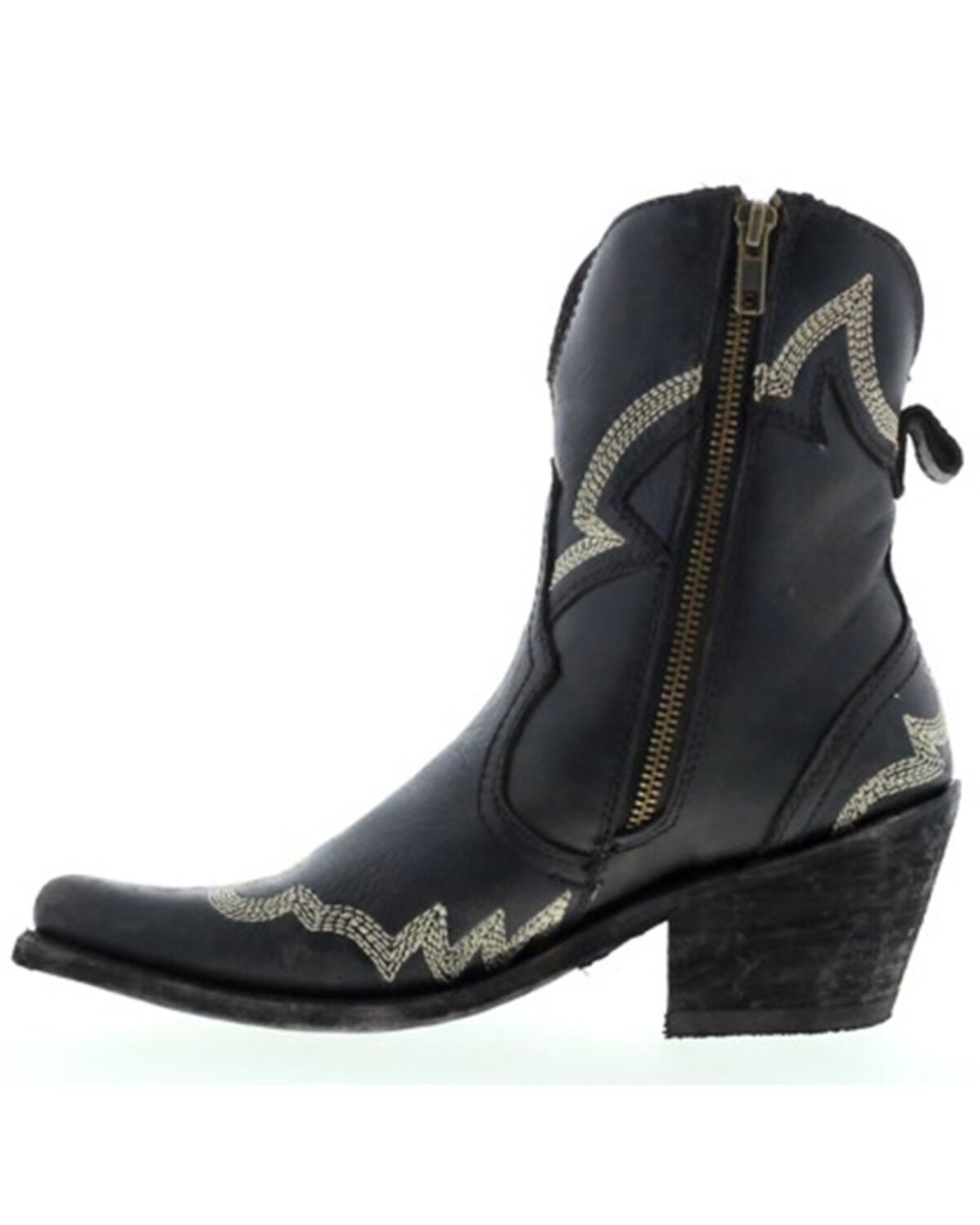 Image #3 - Liberty Black Women's Side Bug & Wrinkle Mosel Short Western Boots - Snip Toe, Black, hi-res