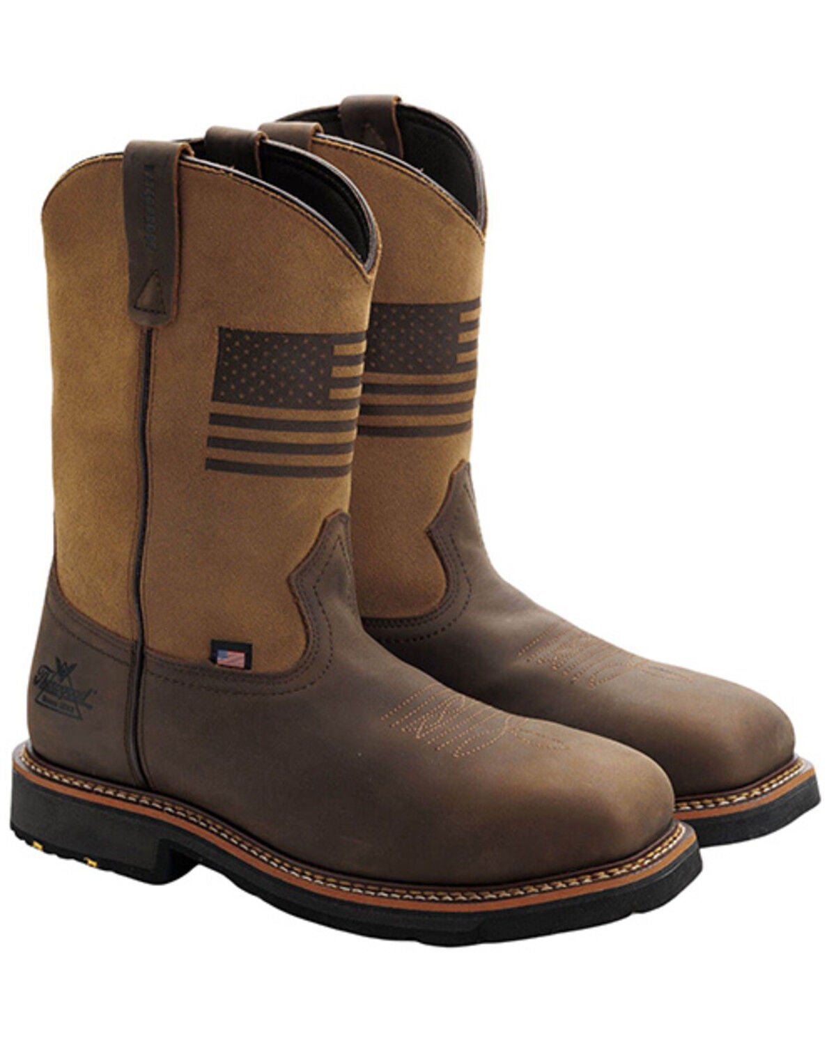Thorogood Men's 11" USA Waterproof Wellington Work Boots - Composite Toe, Brown, hi-res