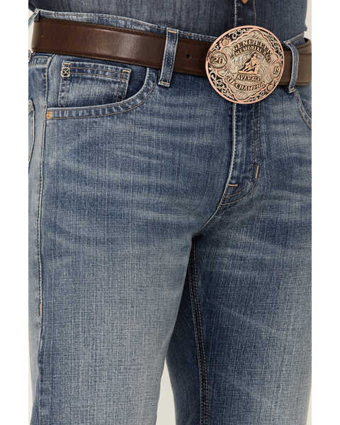 Image #4 - Hooey by Rock & Roll Denim Men's Light Vintage Wash Revolver Stretch Slim Straight Jeans, Blue, hi-res