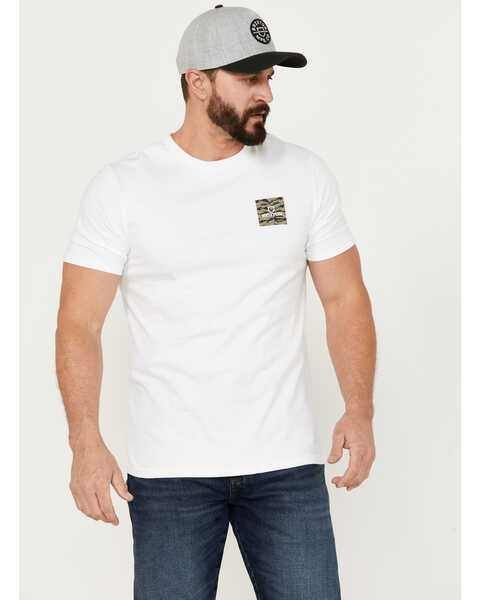 Brixton Men's Alpha Square Camo Logo Graphic T-Shirt, White, hi-res