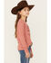 Image #2 - Shyanne Girls' Grazing Cows Long Sleeve Graphic Tee, Coral, hi-res