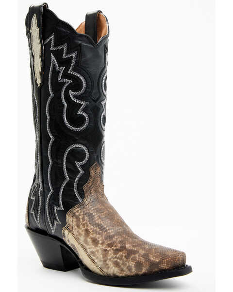 Dan Post Women's Karung Snake Exotic Western Boots - Snip Toe , Black, hi-res