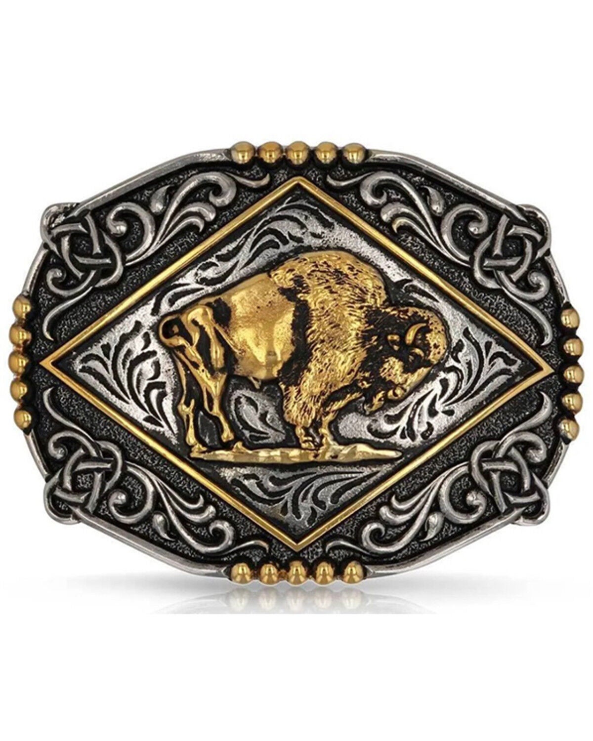 Image #1 - Montana Silversmiths Men's Majestic Valor Belt Buckle, Multi, hi-res