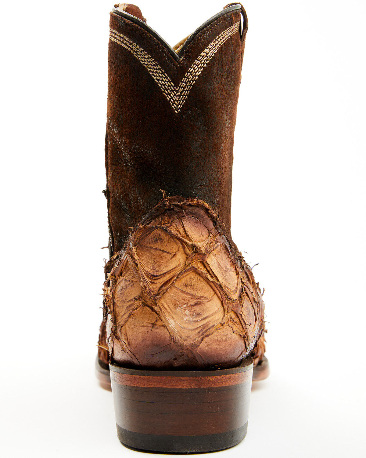 Image #5 - Corral Men's Exotic Pirarucu Western Ankle Boots - Snip Toe, Cognac, hi-res