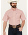 Image #1 - Ariat Men's Duke Plaid Print Short Sleeve Button-Down Performance Western Shirt, Red, hi-res