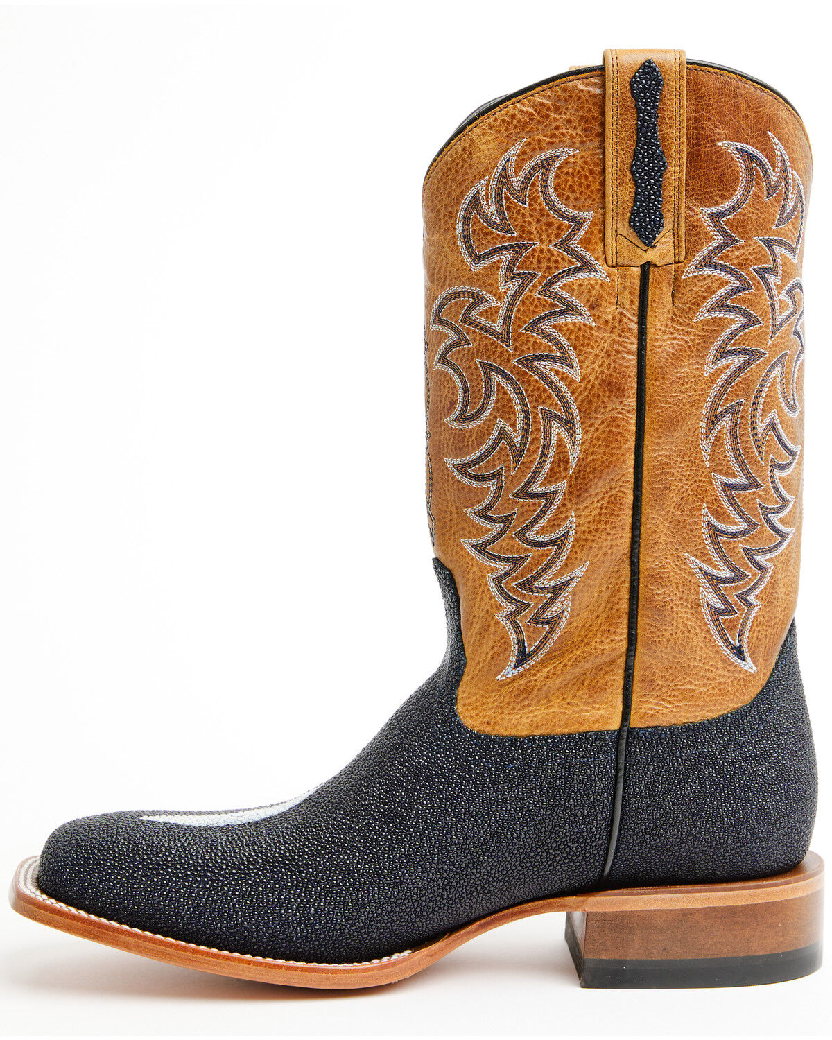 Image #3 - Cody James Men's Exotic Stingray Western Boots - Broad Square Toe, Navy, hi-res
