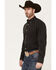 Image #2 - Ariat Men's Wrinkle Free Solid Pinpoint Oxford Classic Fit Long Sleeve Button Down Shirt, Charcoal, hi-res