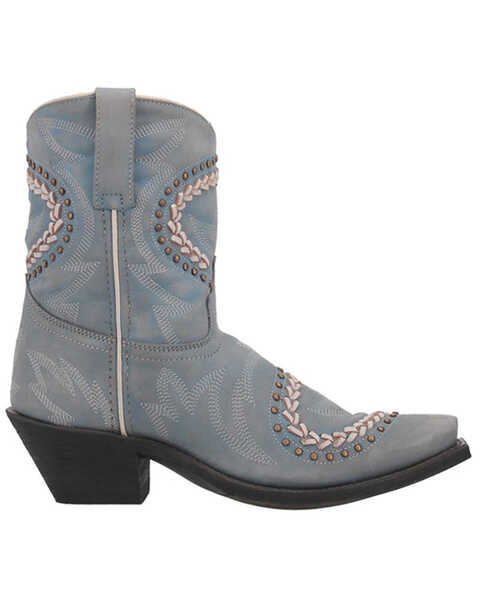 Image #2 - Laredo Women's Fancy Leather Western Boot - Snip Toe, Light Blue, hi-res