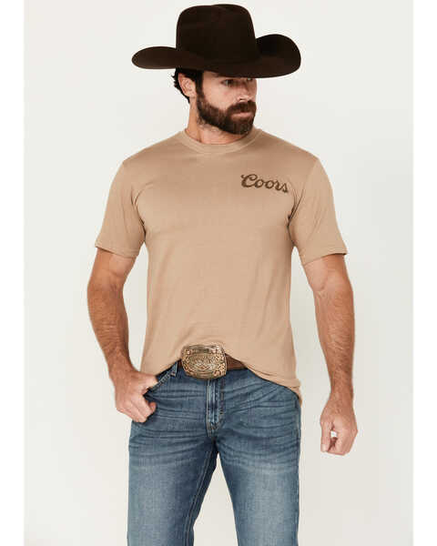 Image #2 - Changes Men's Coors Banquet Bull Rider Short Sleeve Graphic T-Shirt , Sand, hi-res