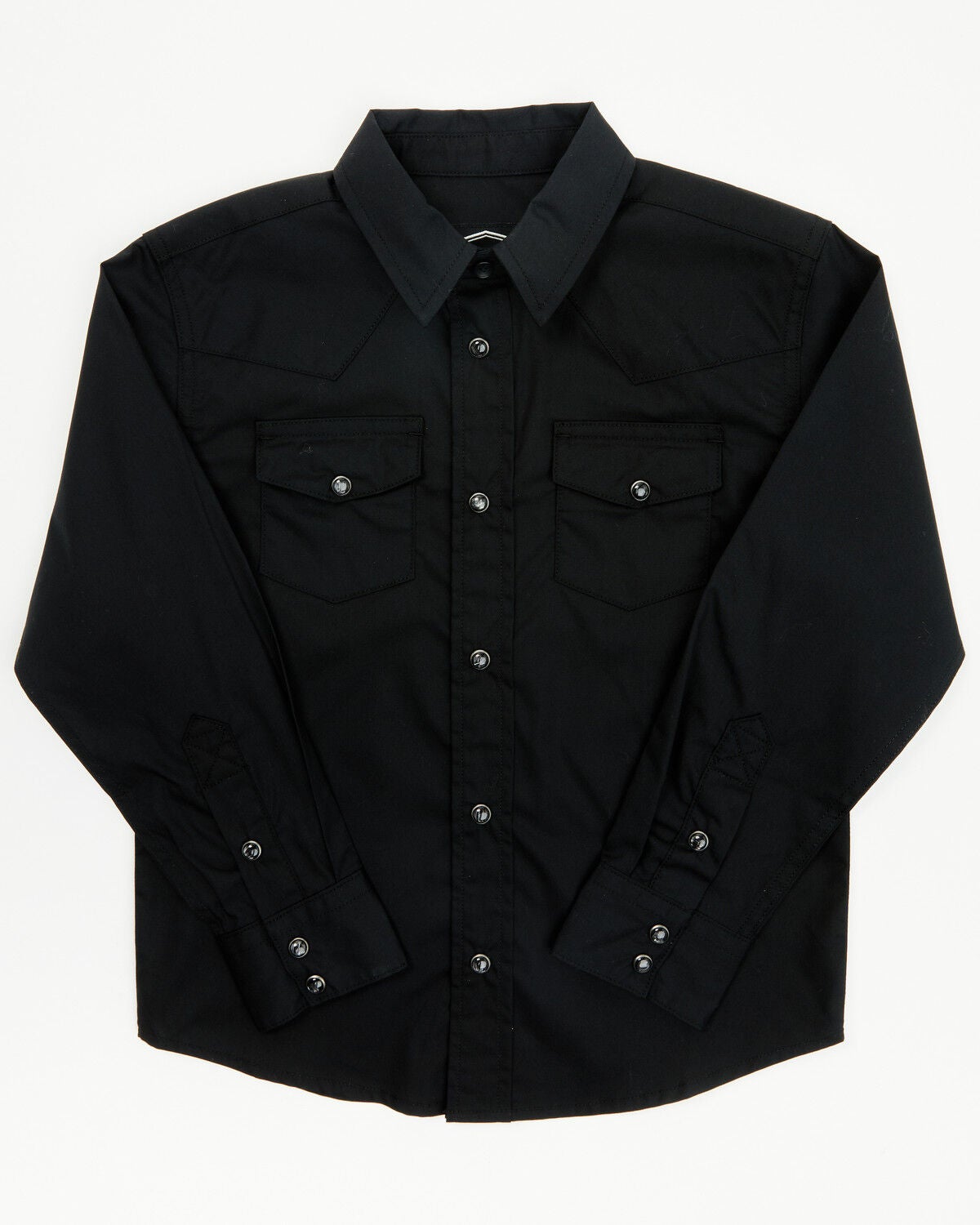 Gibson Toddler Boys' Solid Long Sleeve Snap Western Shirt, Black, hi-res