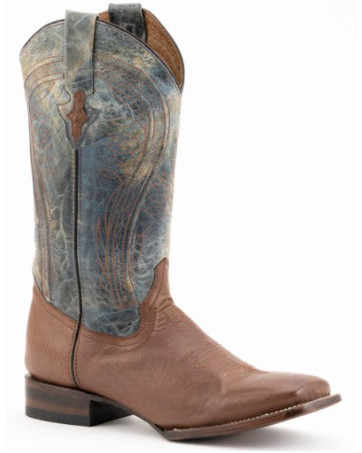 Ferrini Men's Smooth Quill Ostrich Exotic Boots - Broad Square Toe, Kango, hi-res