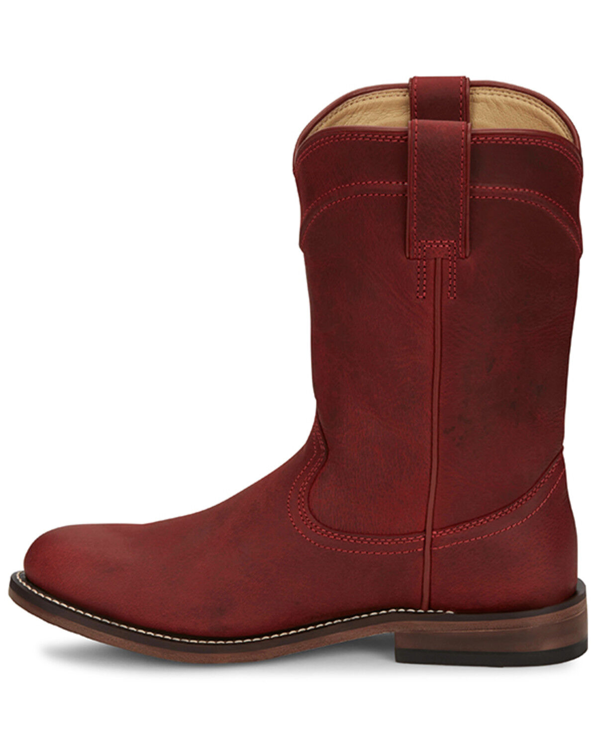 Image #3 - Justin Women's Holland Western Boots - Round Toe, Red, hi-res