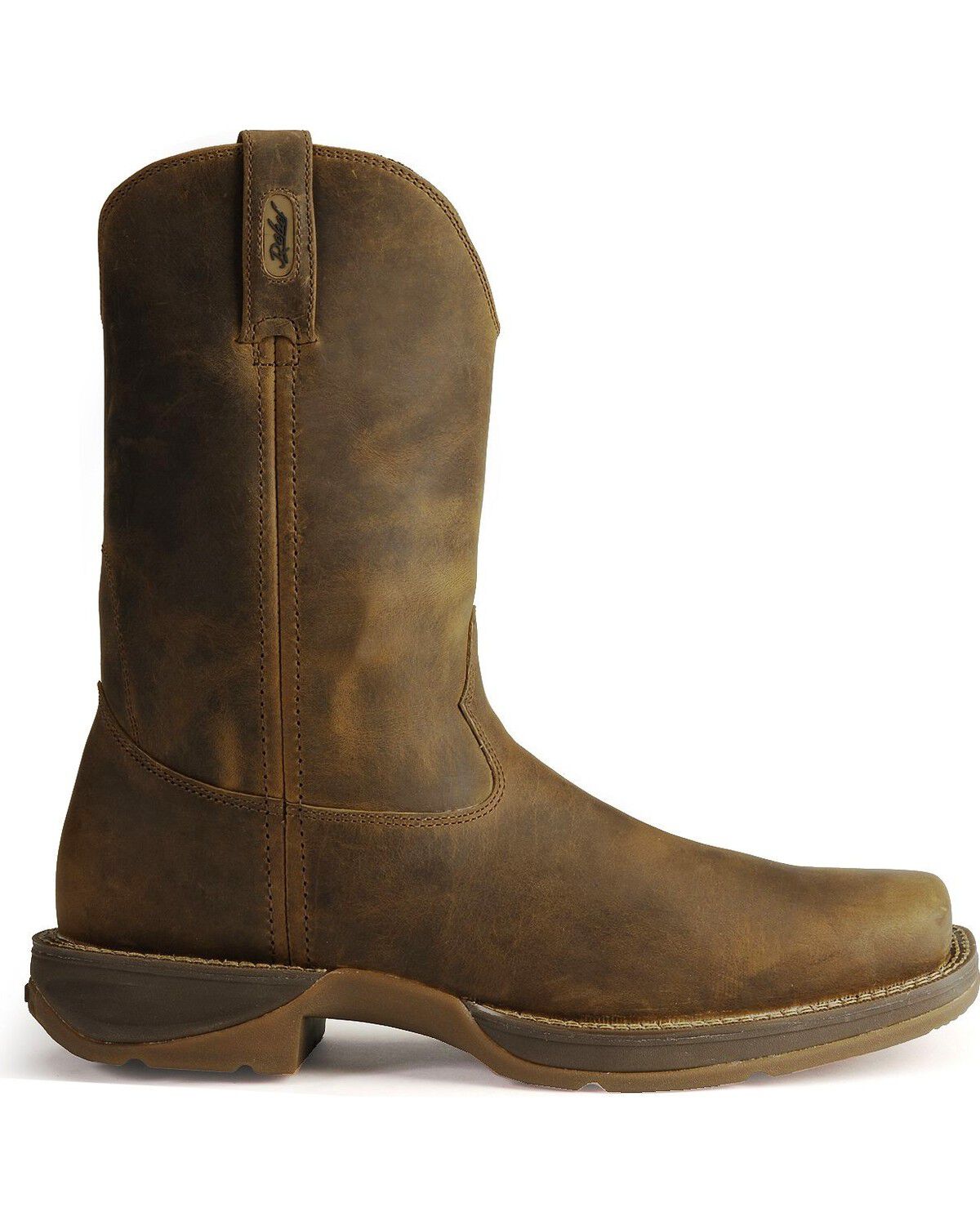 Image #2 - Durango Rebel Men's Pull On Western Boots - Square Toe, Brown, hi-res