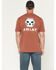 Image #4 - Ariat Men's Rebar Cotton Strong Bolt Skull Short Sleeve Work T-Shirt, Red, hi-res