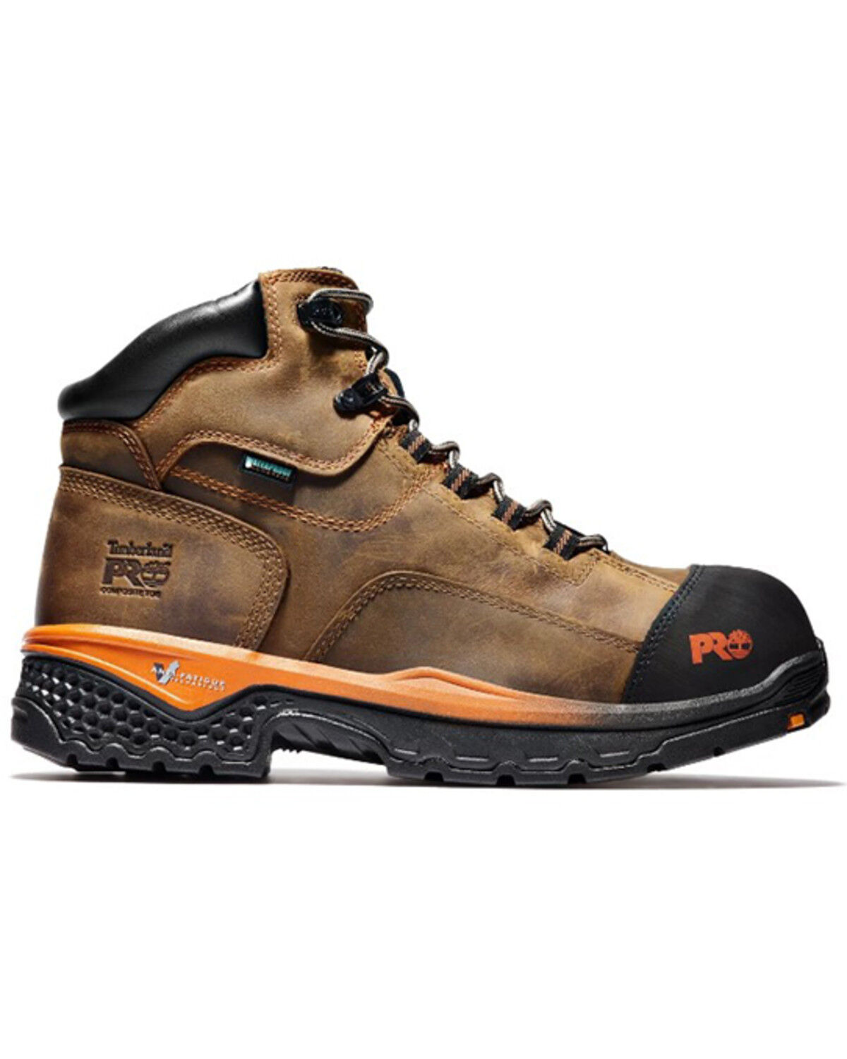 Image #2 - Timberland PRO Men's 6" Waterproof Work Boots - Composite Toe, Brown, hi-res