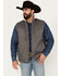 Image #1 - Cowboy Hardware Men's Heavy Twill Concealed Carry Sherpa Collar Vest , Charcoal, hi-res